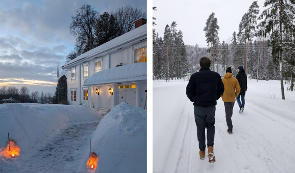 Trainees braving the Norwegian snow in Oslo’s country side