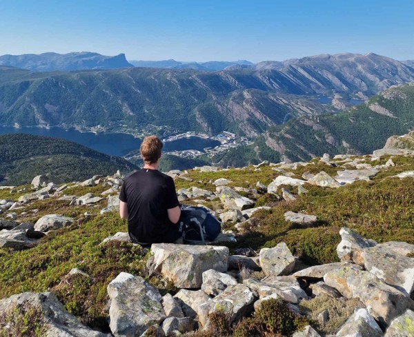 On the way up to Omnen, another mountain top in Bremanger, looking north/northwest 